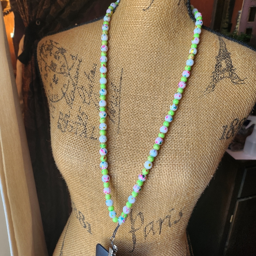 Colorful Beaded Laynard Necklace